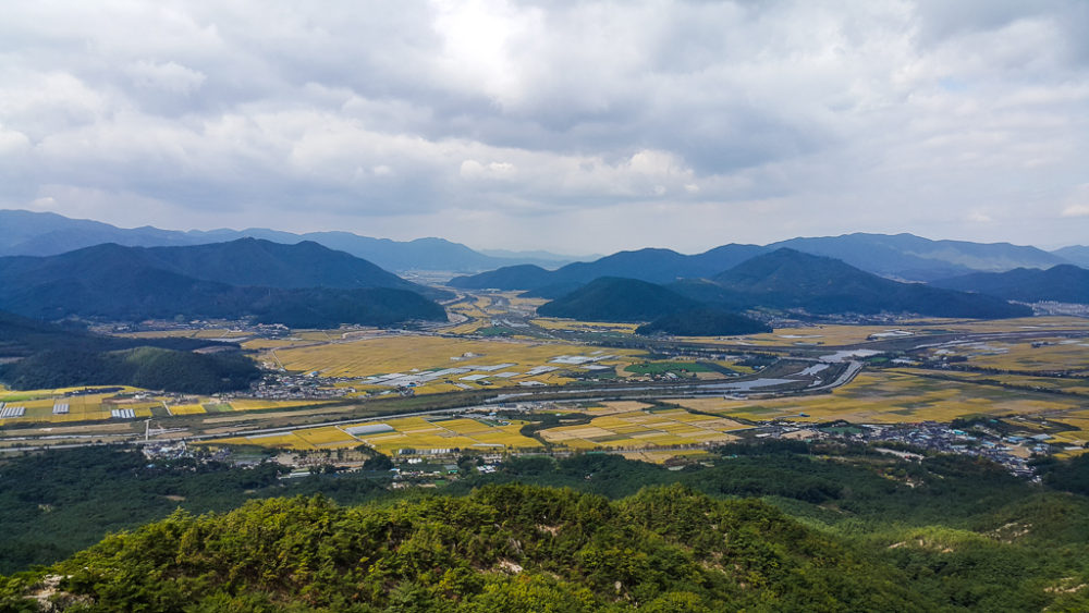 blue mountains at Gyeongju National Park