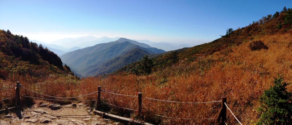 Mountainview while hiking in South Korea at Jirisan National Park