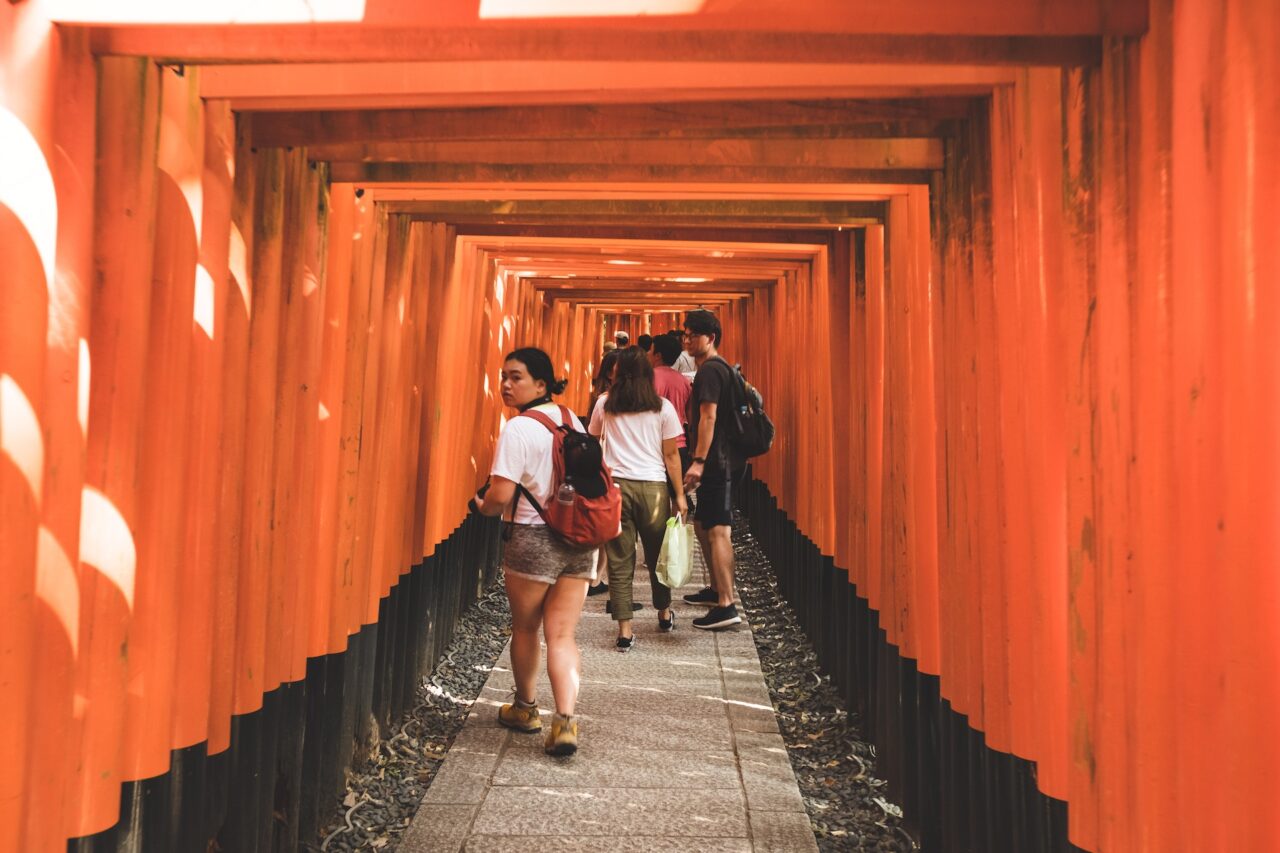 The hospitality and tourism industry reopened, allowing tourists to walk through the famous red shrine gates of Kyoto.